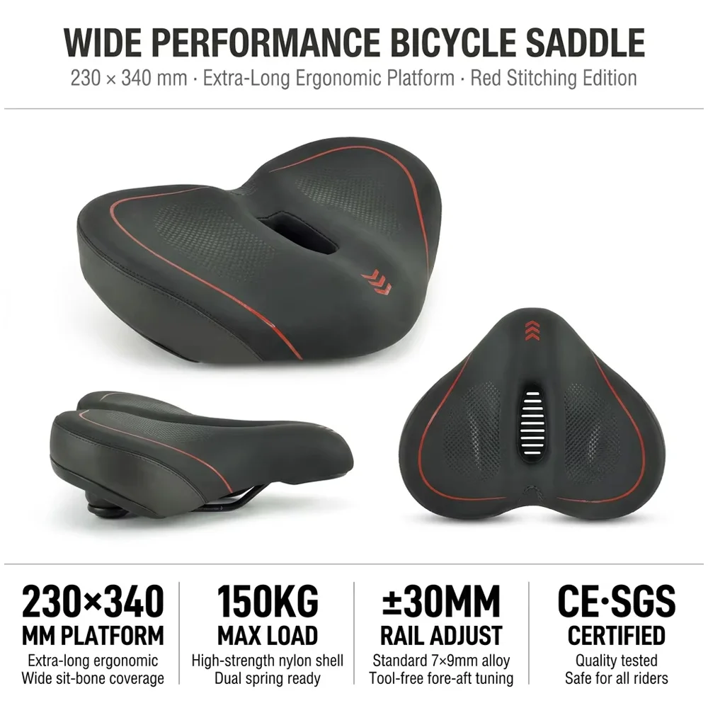 TXED Comfort Saddle Bicycle Long Distance Durable Widen Colorful Customization Saddles Smooth Surface