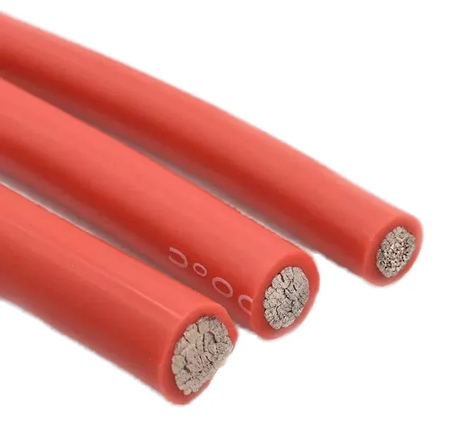 High Temperature Wire 1/0 Gauge 0 Awg 2awg 3awg 4awg Red Black Battery Cable Silicone Rubber Insulation 600V