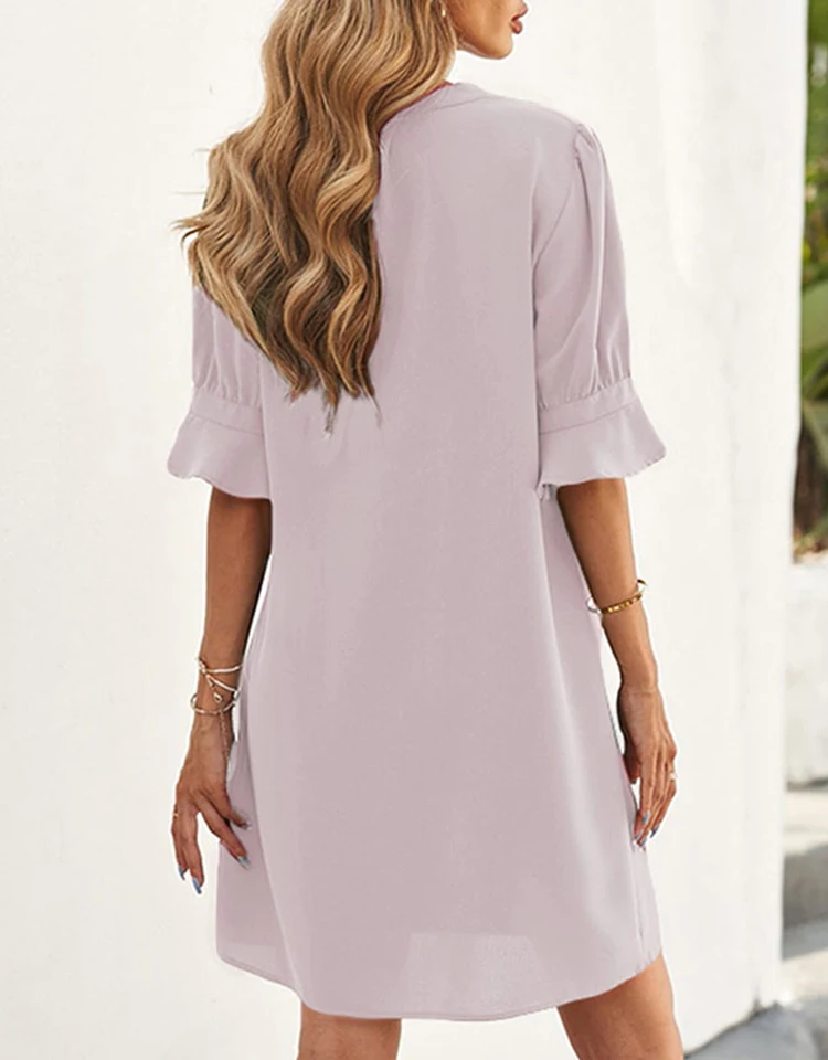 Summer New Styles Lady's Woven Chiffon Midi Dress Custom Women Casual