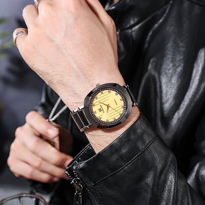 Montre homme 7048 Fashion, cadran ovale, quartz, luxe, bracelet en