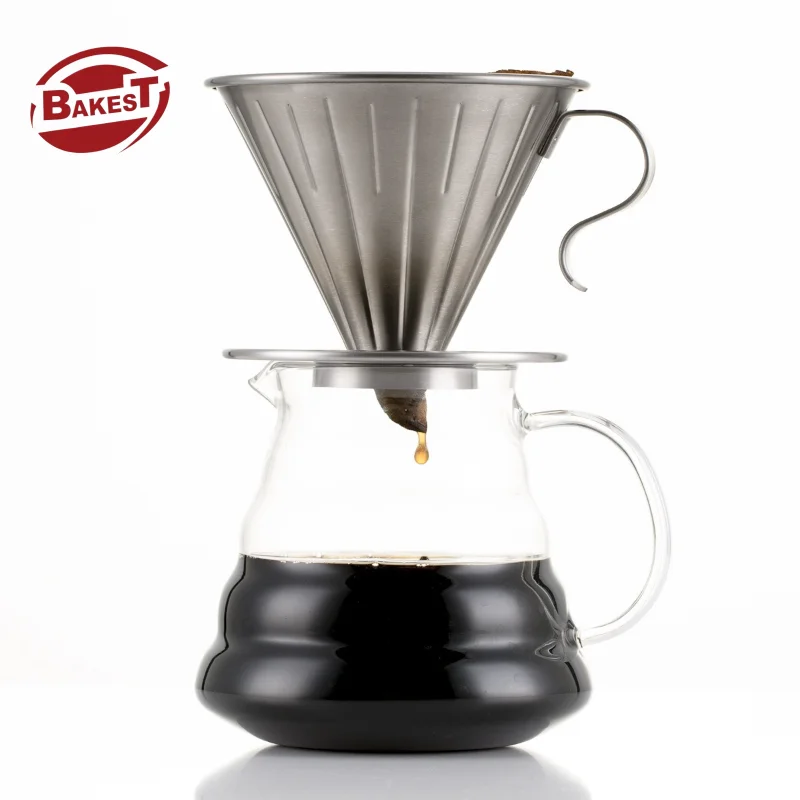 304 Stainless Steel Pour Over Coffee Dripper Rust-Resistant and Food-Safe Reusable for Home Baristas & Café Coffee & Tea Sets