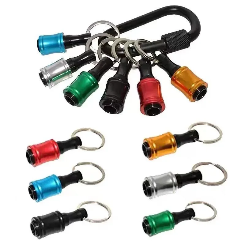 1/4 1/6 Inch Six-piece Set Adapter Change Keychain Portable Bit Holder Extension Bar Drill Screw Batch Head Quick Change Sleeve