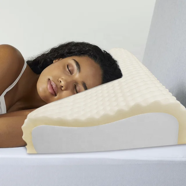 Bamboo Fabric Fiber Pillow Memory Foam Neck Contour Orthopedic Cervical Sleep Pillow