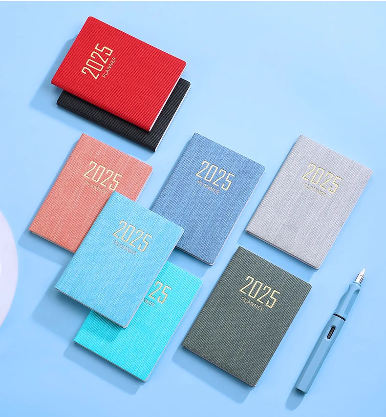 2025 English Schedule Book Customized logo A7 Size Daily Planner pocket planner mini notebook For Student details