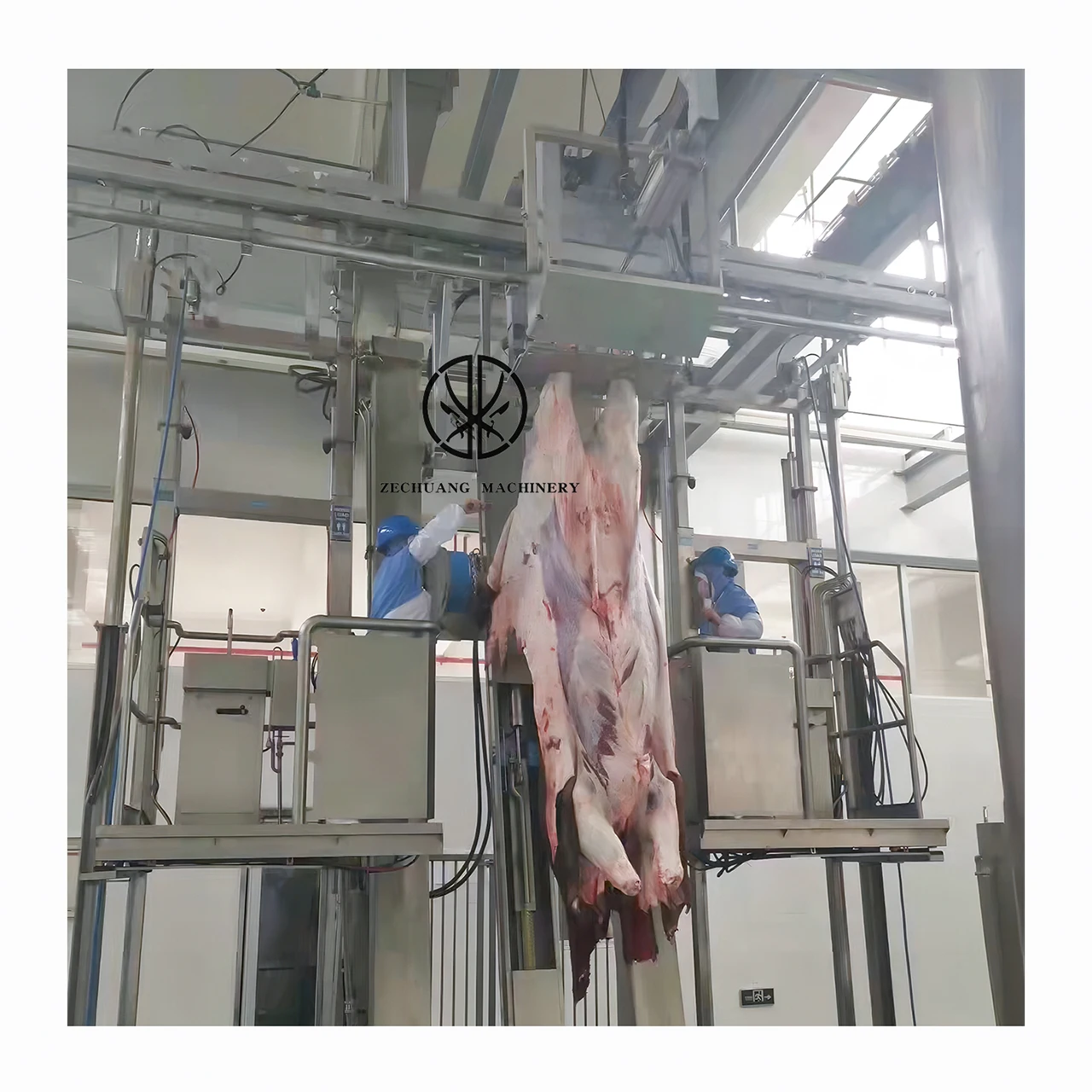 Best Quality Beef Butcher Equipment Per Shift Cow Slaughterhouse Double Column Platform For Bull Slaughtering Machinery