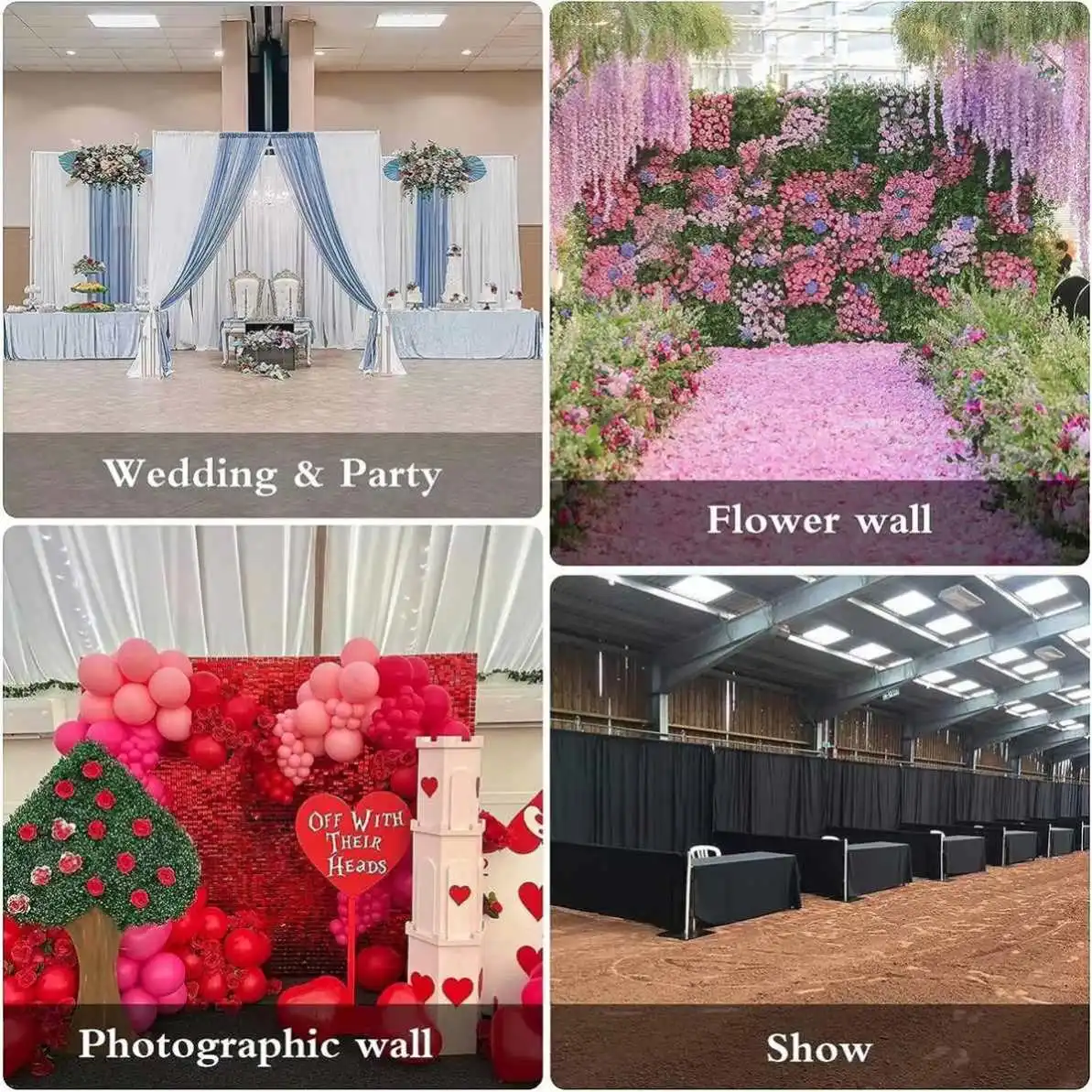Wholesale Double Cross bar Pipe and Drape Kit Heavy Duty Adjustable Backdrop Stand Backdrop Stand Wedding Decor Pipe and Drape - Image 4