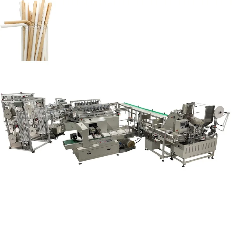 New Product 2024 Straw Making Machine Multi-function Full Automatic Colorful Rice Straw Paper Single Straw Packing Machine