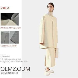 Women's Customized Design Winter Coat Single Button Closure Woolen Cashmere Short Clothing