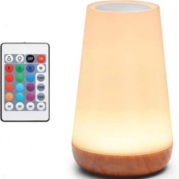 LED Touch Bedside Remote Control Dimmable Night Light  with RGB Color Changing USB Rechargeable Portable Table Lamp