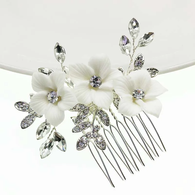 SHSS2072 AliExpress Горячая Распродажа модный керамический цветочный гребень для волос заколки цветок свадебные гребни для женщин