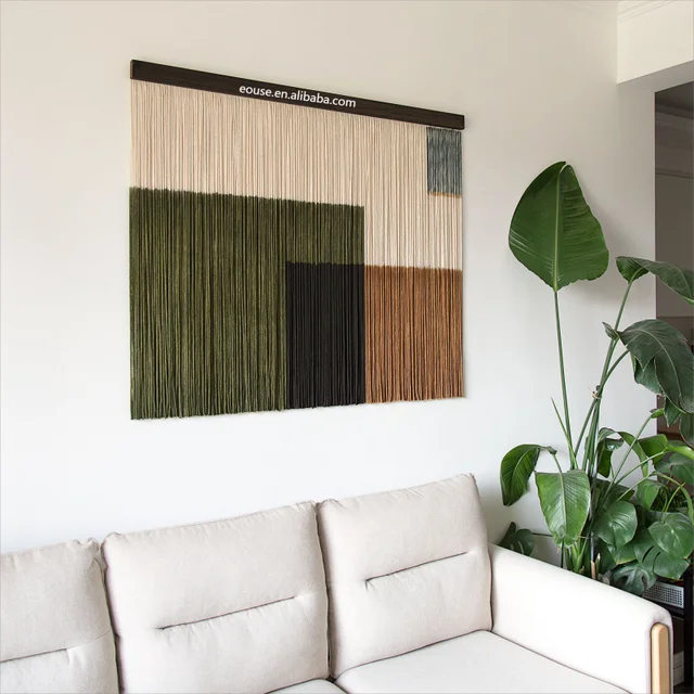 Modern Geometric Customized Accept Macrame Wall Hanging Wall Art Decoration Hand Woven Yarn Tapestry Decor Living Room Bedroom