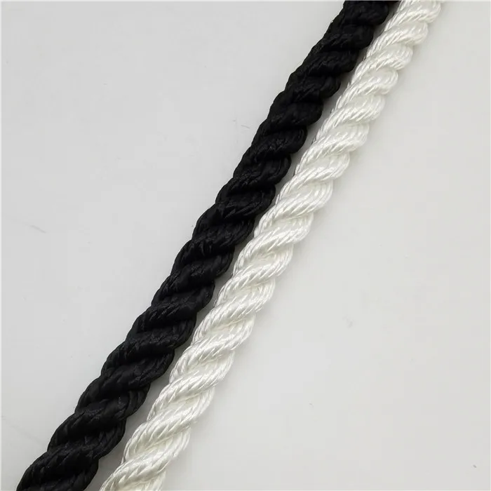 White Color Twisted Nylon Rope 28mm 3 Strand Nylon Marine Ropes