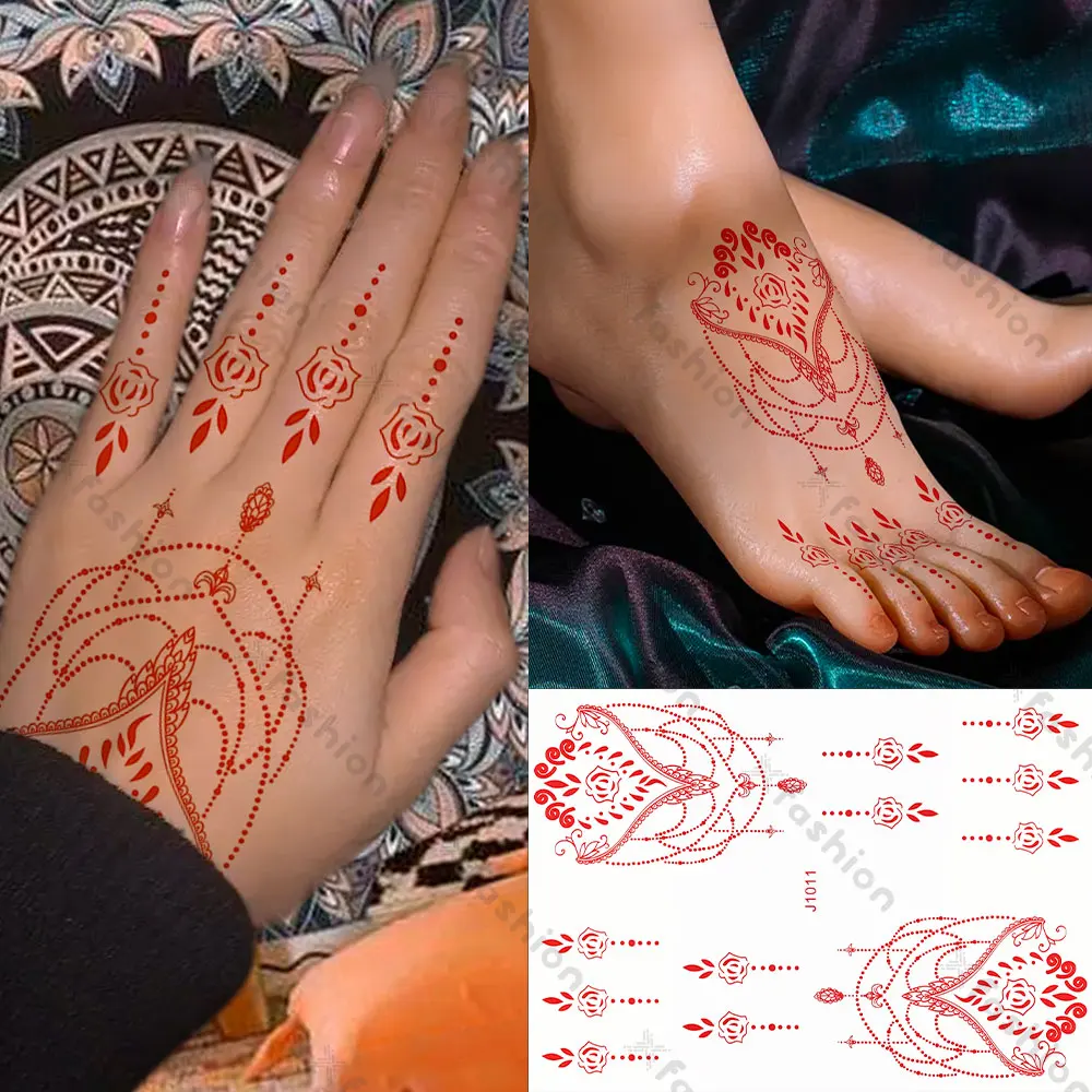 Waterproof Lace Henna Tattoo Stickers For Women Moroccan Mehndi Design,  Brown Henna Lace, Fake Tattoo For Hand 230606 From Keng04, $7.4 | DHgate.Com