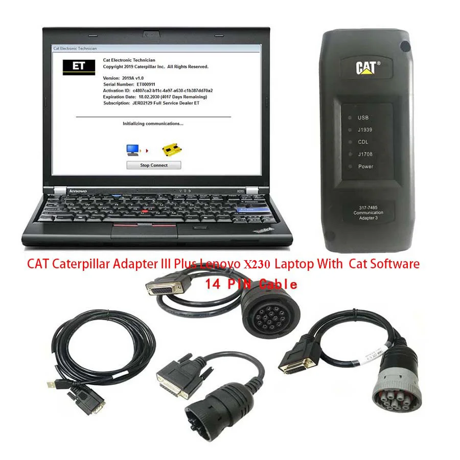 2025A CAT ET3 Diagnostic Adapter III CAT Diagnostic Tool Plus Laptop with CAT SIS Software Plus X230 Laptop