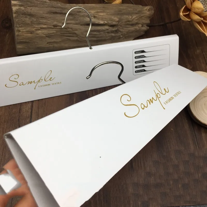 Recycled 35cm Custom Printed Textile Displaying Fabric Swatch Headers Cardboard Paper Hanger