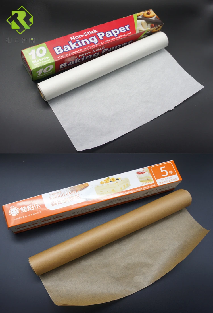 Source Non Stick heat resistance brown unbleached white bleached  greaseproof baking parchment paper roll on m.