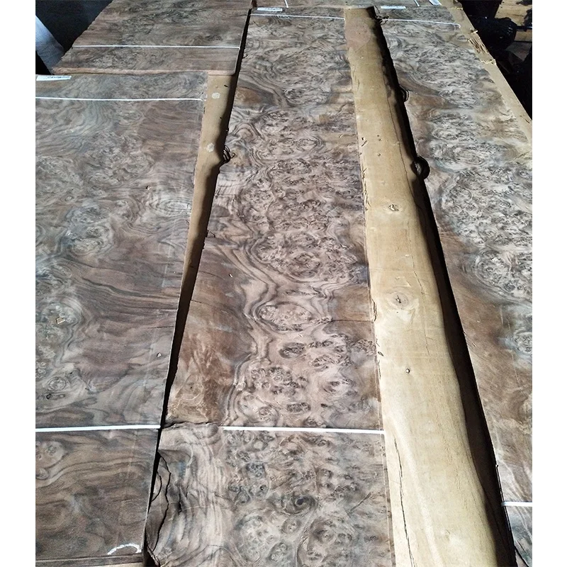 Hot Sale Natural 0.5mm Black American Walnut Burl Wood Veneer Knotty Walnut Light Walnut Wood Veneer Multiple Options Available