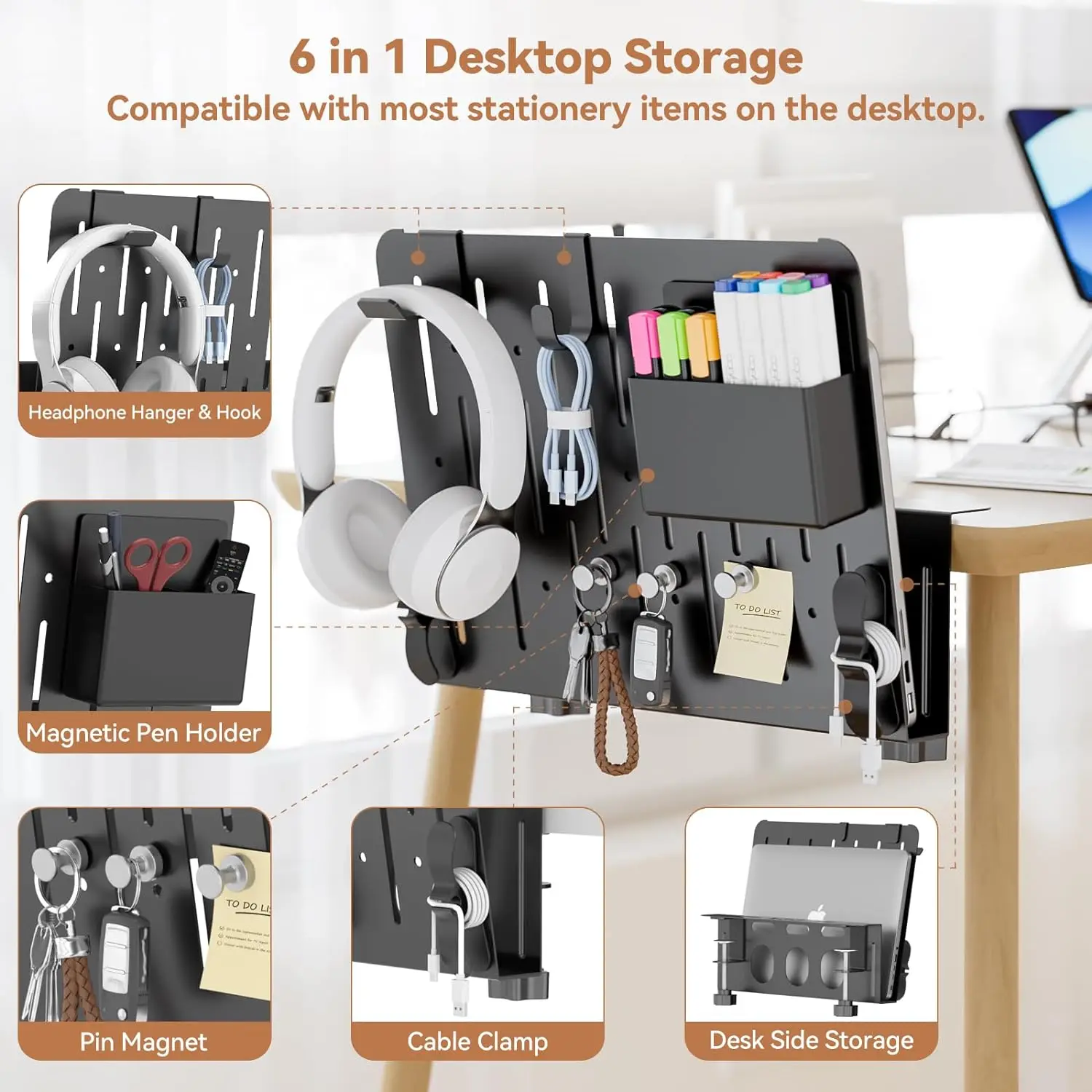 Organizer In Rete Per Gestione Cavi Supporto Multiprese Da Tavolo Techly 13
