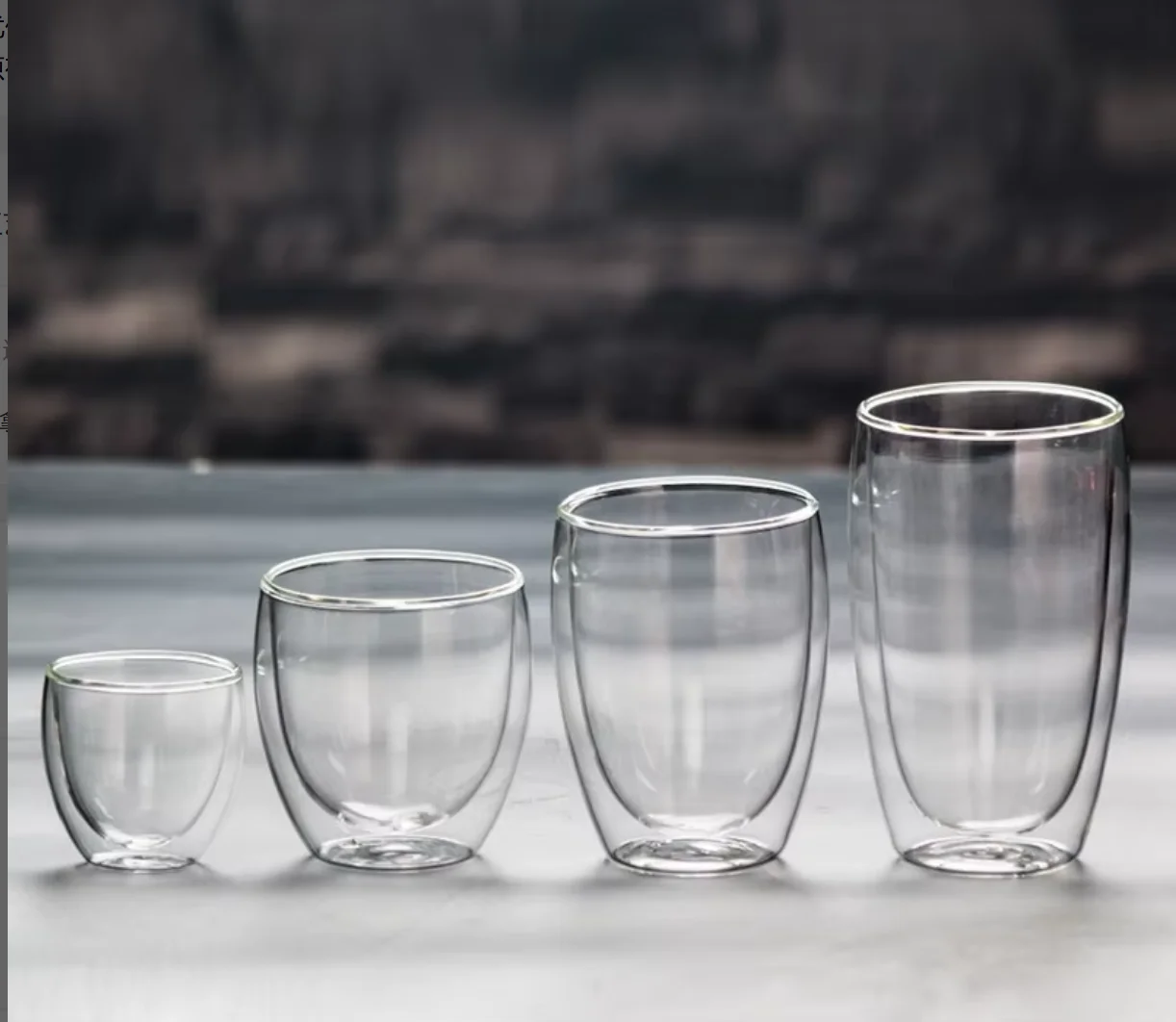 Wholesale High Borosilicate Glass Double-layer Insulated Heat Resistant Transparent Milk Coffee Beverage Cup Modern Handleless preview 2