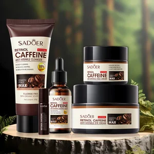 OEM SADOER Wholesale Caffeine Retinol Hydrating Wrinkle Moisturizing Face Skin Care Set