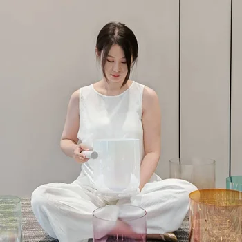 EAST Crystal Singing  Bowl 432HZ Quartz Singing Bowl, Sound Healing Bowl
