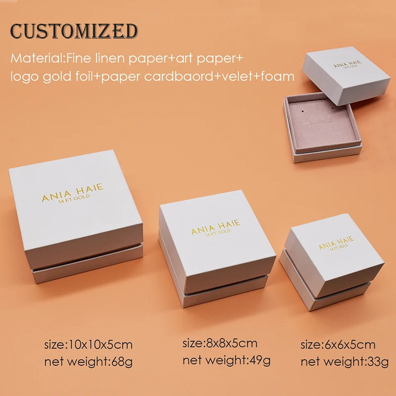 Wholesale Luxury Drawer Customized Packaging Box  Jewelry Packaging Box  for Ring  with Velvet details