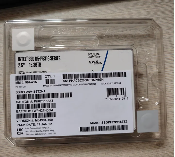 Intel DC P4610 6.4TB U.2 NVMe SSD – 데이터 센터 서버를 위한 새로운 오리지널 박스형 엔터프라이즈 스토리지
