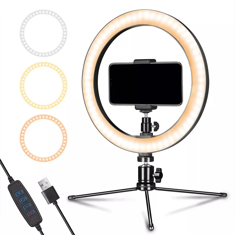 New Arrival LED Fill Light Cell Phone Selfie Stick Makeup Light Live Stream Adjustable Desk Lamp LED Selfie Ring Light