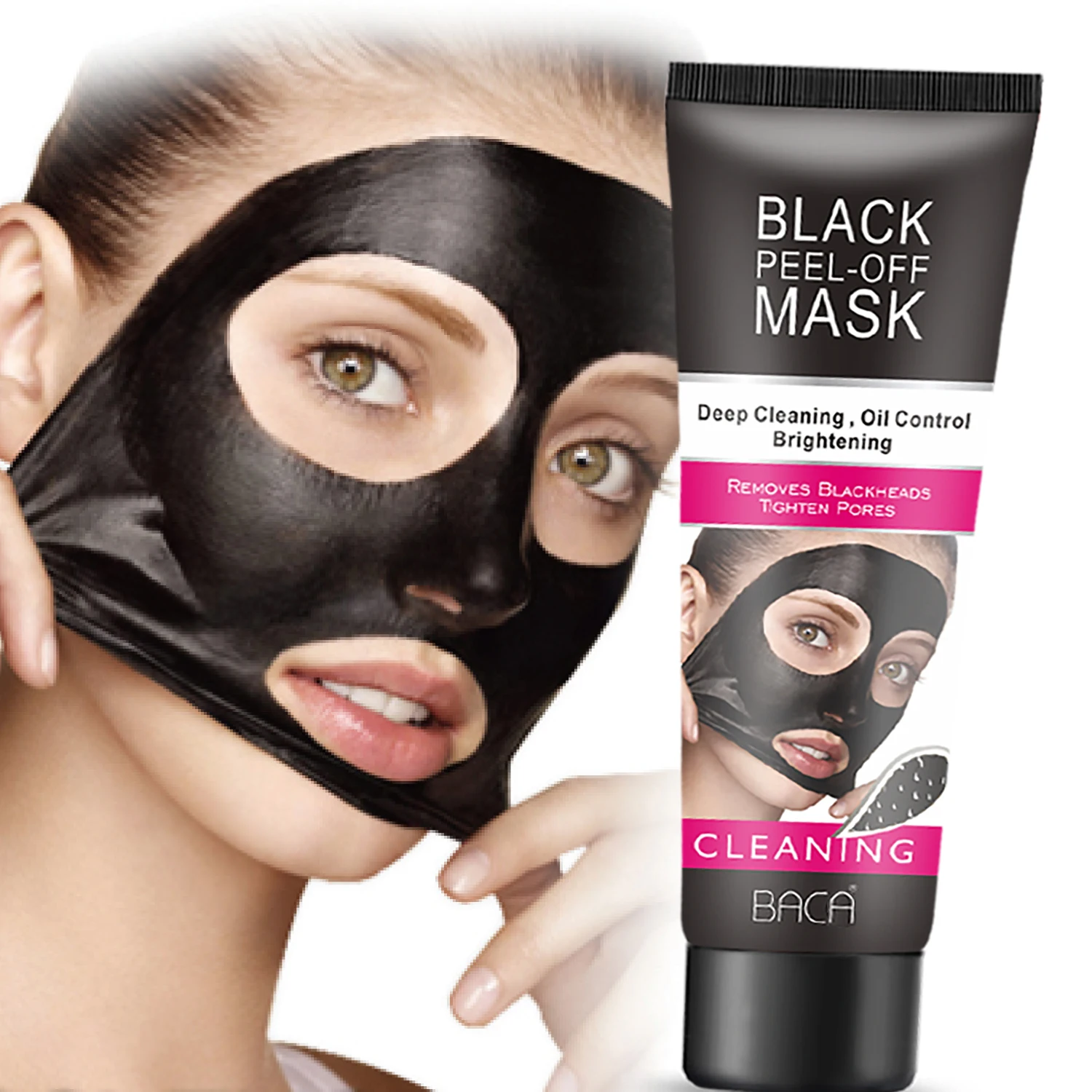 Source Blackhead Removal Facial Mask Black Peel Off Mask Oil Control Shrinking Pores Black Mud Mask on m.alibaba