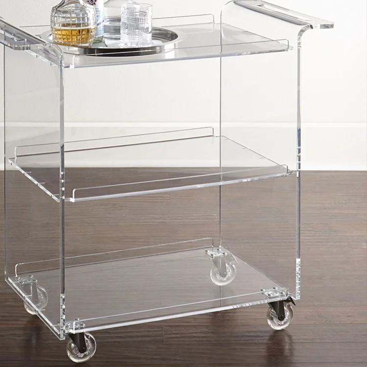 
Limited Discount Sales Exquisite Workmanship Acrylic Beauty Store Storage Rack Trolley 