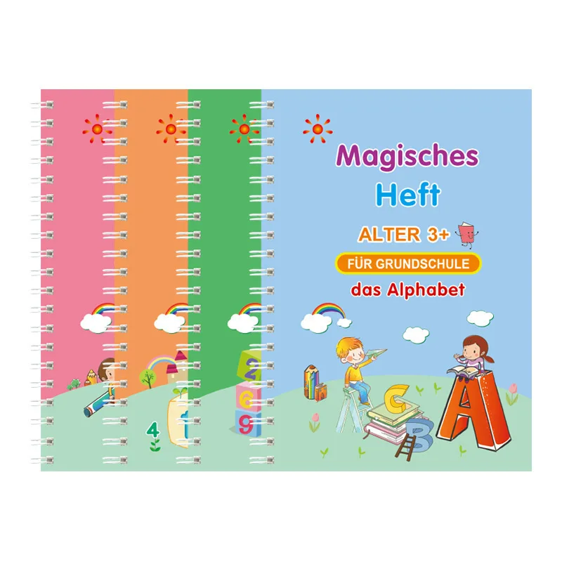 Educational Book Reusable Book Sets kids children Print Hand writing German/ French Language Sank Magic Practice Copybook