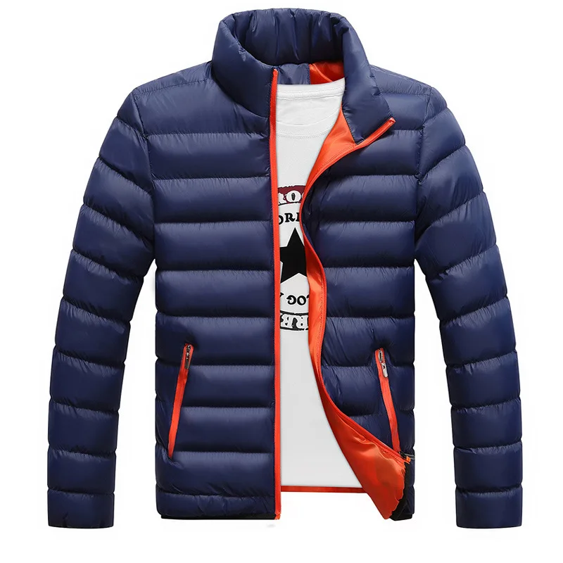 Men Windbreak Thick Warm Jacket Men's Lightweight Water-resistant Stand ...
