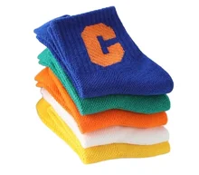 Fashion Big Letter C Cute Mesh Custom Crew Cotton Knitted Children Unisex Sport Socks for Kids Breathable