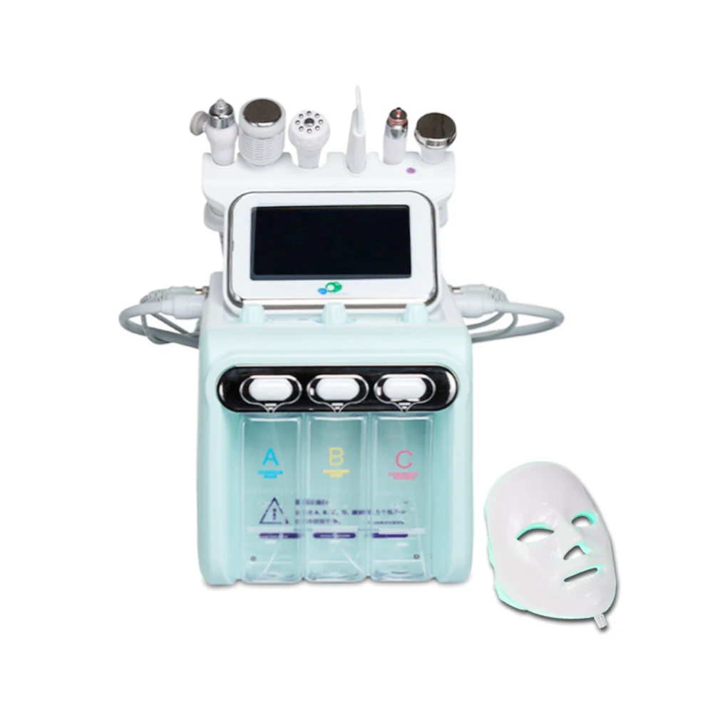 H202 Hydrate Small Bubble 7 in 1 Hydro Microdermabrasion Skin Care Oxygen Jet Facial Machine with Led Mask