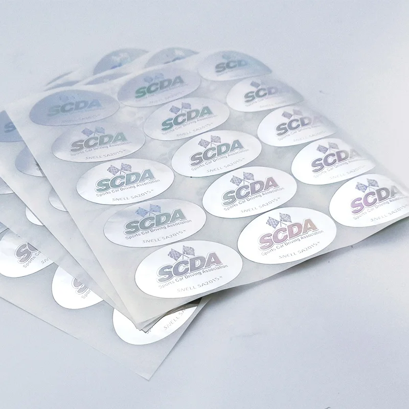Full Color Crystalcode Holographic Anti-Counterfeiting Laminate Anti Copy Clear Gold 10Ml Vial Label Maker Sticker Hologram