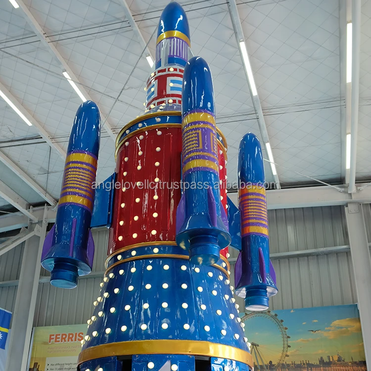 Innovative 2025 Self-Control Fireworks Rocket Plane New Outdoor/Indoor Amusement Park Ride Ideas Made Durable Fiberglass Metal
