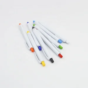 2026 Hot Sale Ballpoint Pen White Plastic Promotional White Push Cheap Ball Pens with Custom Logo
