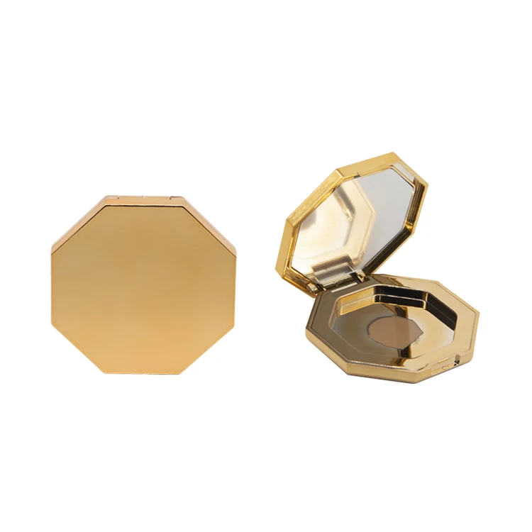 Custom Octagon Shape Gold Empty Blush Compact Powder case Blush Container Blush Packaging