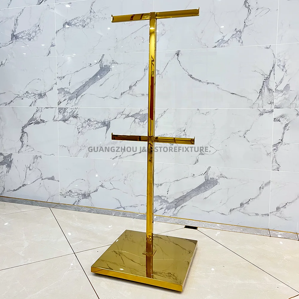 Customized Shopping Mall 2 Tier Bag Display Stand Luxury Bag Stand Display Home Hand Bag Display Stand