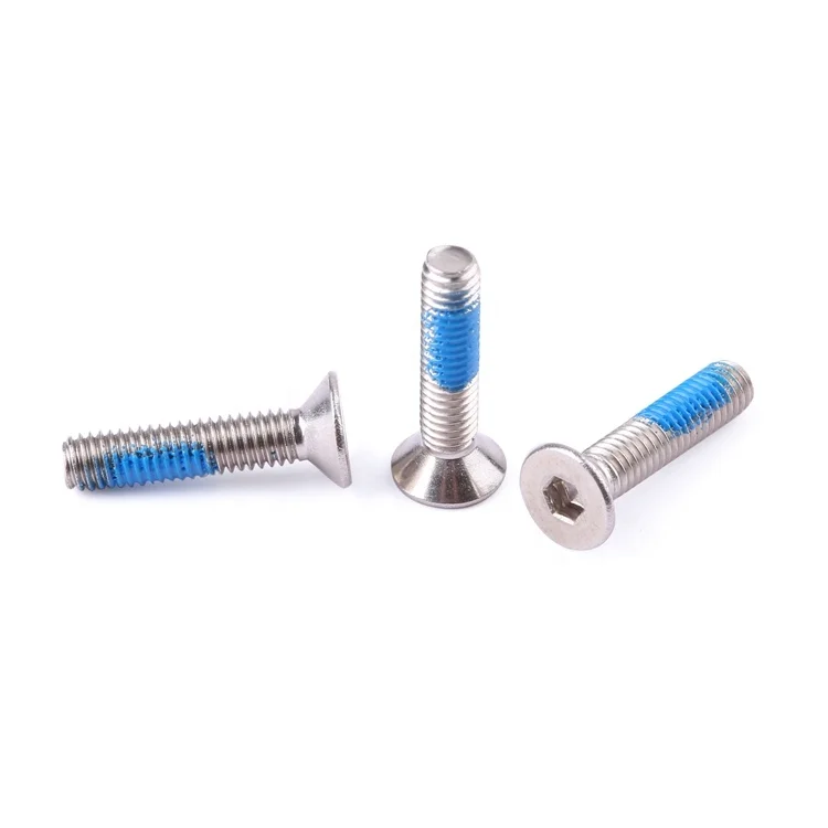 M2-M8 stainless steel 304 316 anti loosening nylon adhesive flat head torx screw GB2673