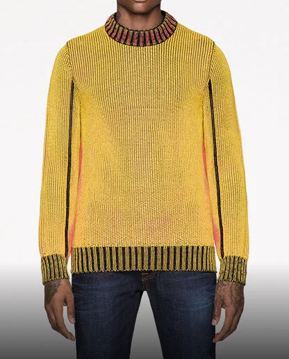 Custom Fashion Technology Crew Neck Color Changing Sweater Men