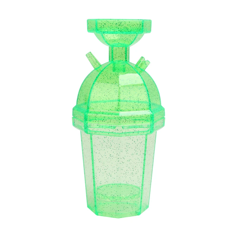 Blue Octagonal Pot Cup With Disposable Hose Acrylic Portable Mini Shisha Hookah