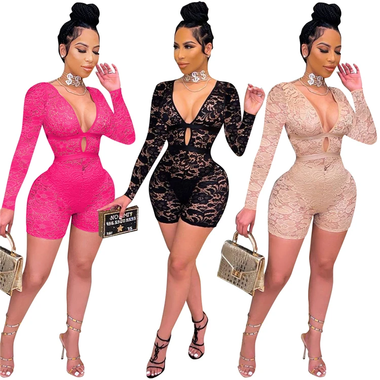 Moen New Arrival Sexy Club Perspective Corset Lace Shorts Jumpsuit V Neck  Long Sleeve One Piece Jumpsuits Women Jumpsuit 2023 - Buy Lace  Jumpsuit,Corset Jumpsuit,One Piece Jumpsuits Product on 