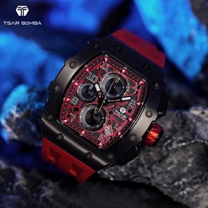 OEM & ODM Factory Wholesale Luxury Men's Stainless Steel Wristwatch with Silicone Band Business Style
