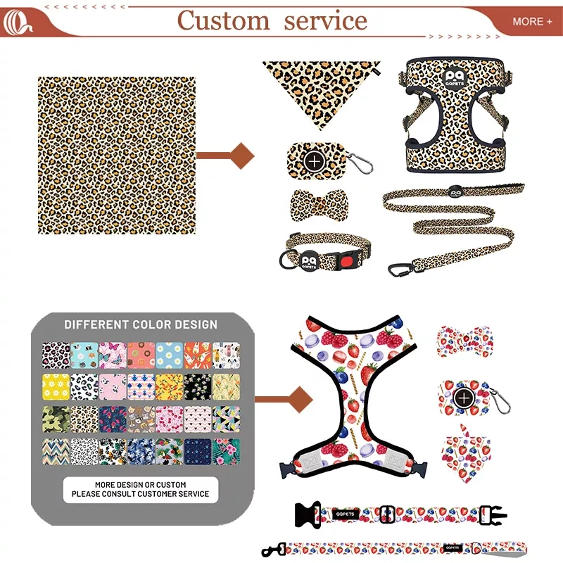 Adjustable Outdoor Pet Dog Harness Custom Personalized Green Avocado