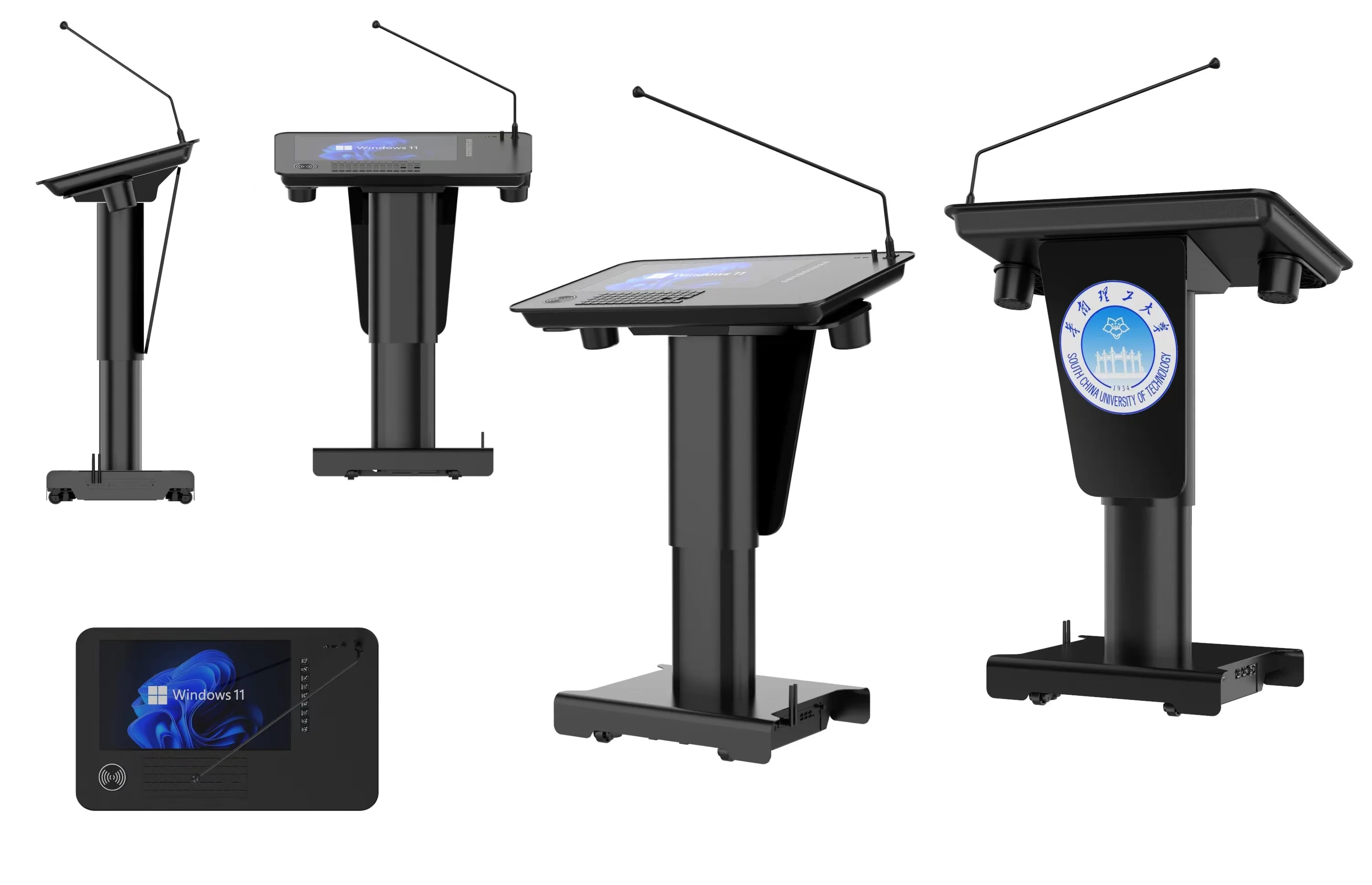 High Quality Electric Height-adjustable Lectern IOT Controlling Wireless Microphone Podium Classroom Teacher's Speech Table