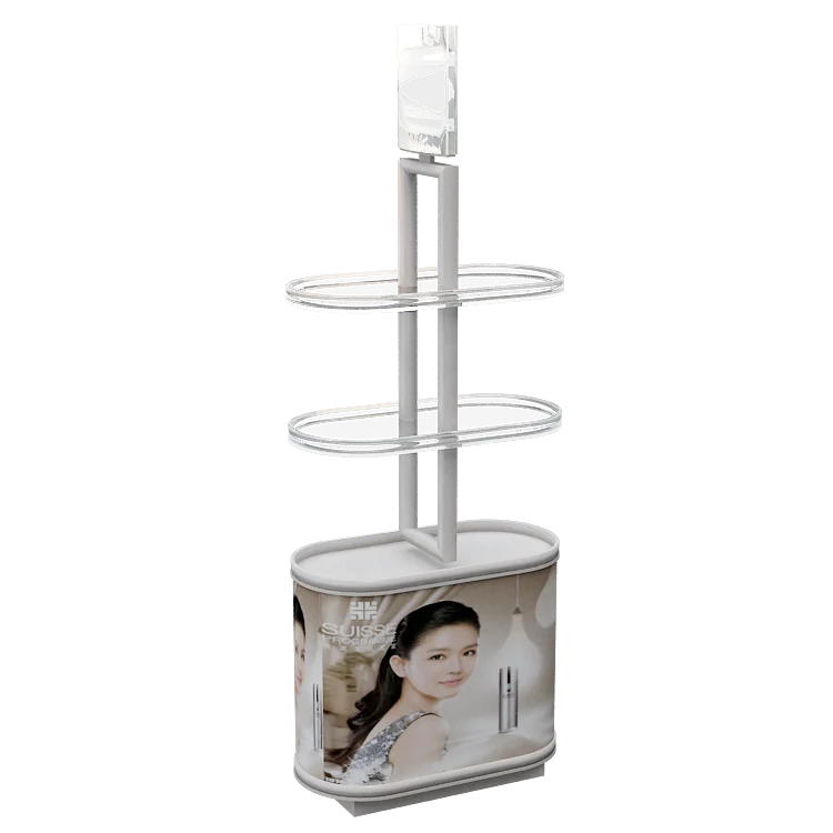 Retail Cosmetic Display Shelf Metal Wood Display Racks Cosmetics Beauty