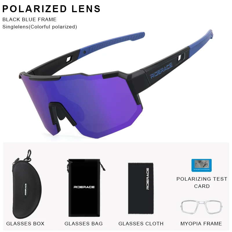RIDERACE Cycling Glasses UV400 Protection Bicycle Sunglasses Photochromic Polarise Lens Eyewear Outdoor Riding Goggles for Men