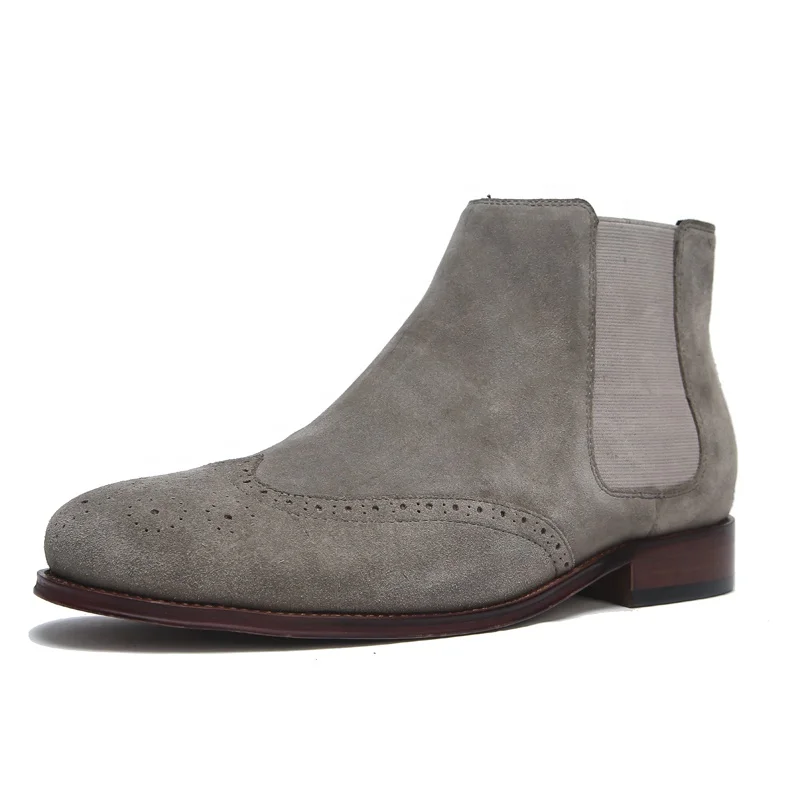 Wholesale Fashion Light Weight Men's boots Elevator Grey Suede