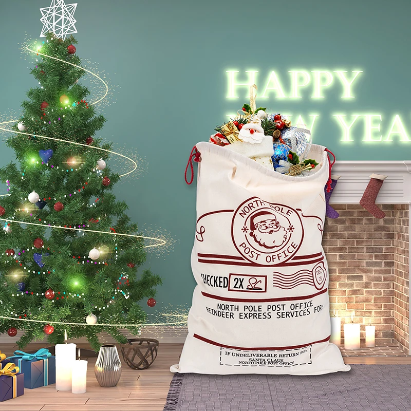 50x70cm Large Xmas Bag Drawstring Bags Santa Sacks Organizer